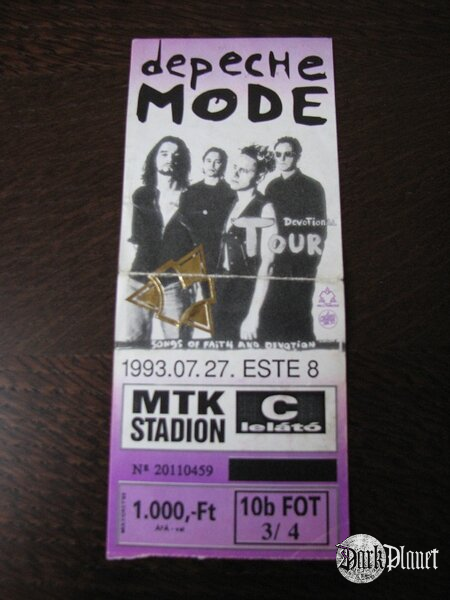 DEPECHE MODE - BUDAPEST- 1993( moj  bilet zaginał;(- zdjecie zapozyczone )
