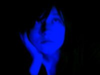 Blue girl (with black tape)