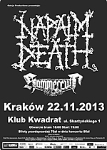 Napalm Death na trzech koncertach w Polsce
